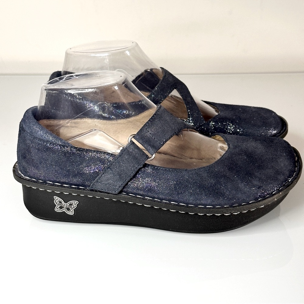 Navy Sparkle Mary Jane Flats for Women